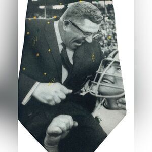 Vince Lombardi Men’s Black Gray Gold Success Inspirational Football Necktie Tie